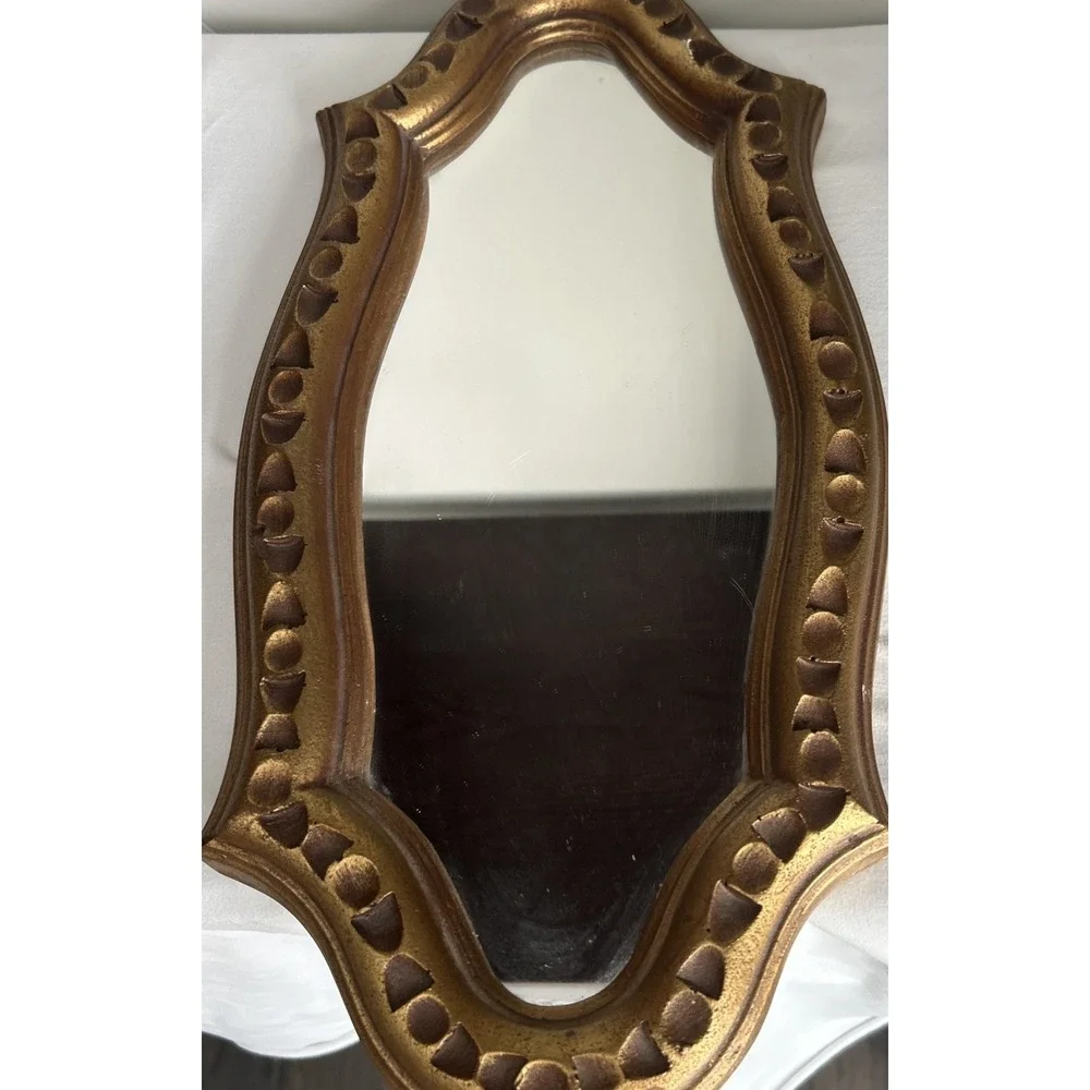 Oval Mirror Gold Frame Measures 17 1/2 Long By 8